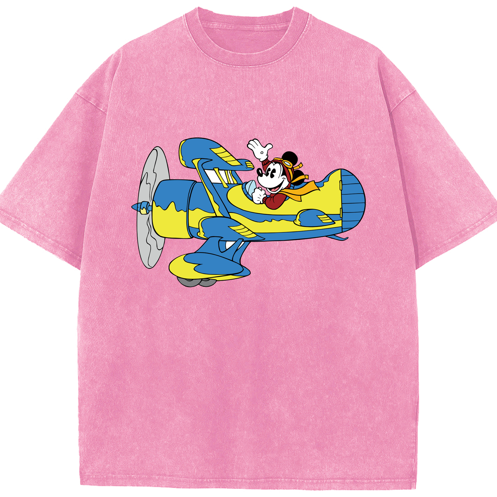 （画像用） ミッキーマウス Mickey Mouse 綿100% ヴィンテージ風 半袖Tシャツ（フロントプリント）